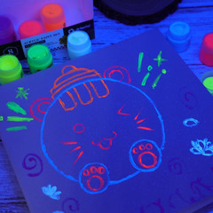 Artecho Glow in the Dark Acrylic Paint Set – 8 Colors X 20Ml (0.7Oz), Non-Toxic