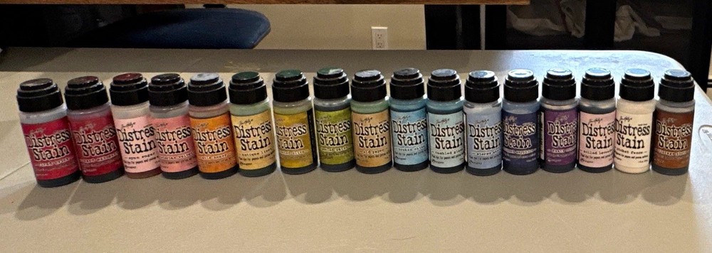 Ranger Distress Stain Ink Dauber Bottle Lot, Multicolor Assorted Colors