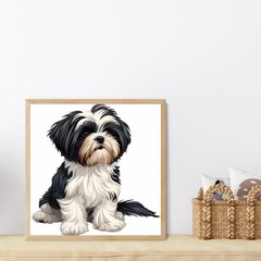 5DDIYART Shih Tzu Dog Paint by Numbers for Adults 15.7×15.7 inches, PB248-1