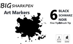 6pcs Black Alcohol Markers Set Dual Tips Art Markers Drawing Sketched Double …