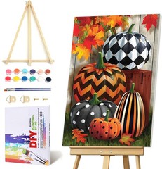 Pumpkin Paint by Numbers Kit for Adults Autumn Harvest Canvas DIY Art D