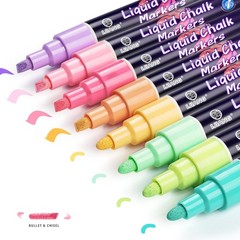 IJIANG Liquid Chalk Markers – Pastel 8 Colors, Chalk Markers Pens Dry & Wet E…