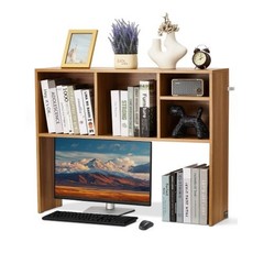 Desktop Bookshelf, 1-Tier Wood Desktop Storage Organizer, 37″ x 9.4″ x 28.7″…
