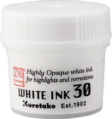 Kuretake ZIG Cartoonist White Ink 30Ml, for Dip Pen, Brush, Drawing, Calligraphy