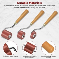 3Pcs Rubber Rollers Brayer Printmaking Tool for Wallpaper Handcraft Stamping