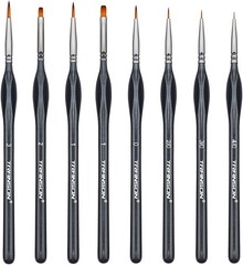 Transon 8-Pc Fine Detail Brush Set with Ergonomic Triangular Handles for Artists
