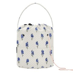 Bluebonnet Lavender Yarn Bag Small Crochet Bag Drawstring Yarn Storage Organi…