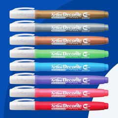 Decorite Metallic Water Based Brush Marker, Pigment , Xylene-Free, Fast Drying,
