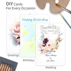 BLANK WATERCOLOR CARDS with Envelopes White 5 x 7 Inch 50-Cards FUNTO