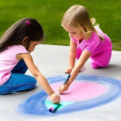 Washable Sidewalk Chalk Soft with Foam Brush Head Children’S Gifts I2S48692