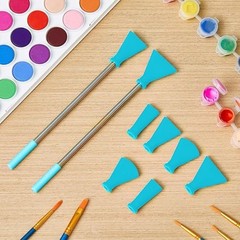 Silicone Tipped Steel Straws And Multi Size Nozzles For Acrylic Pouring Art