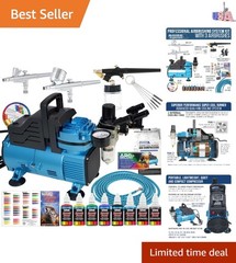 Whisper-Quiet Dual Fan Air Compressor for Professional Airbrushing & Painting