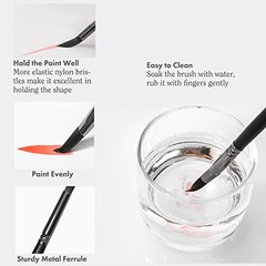 ARTIFY 12 PCS Watercolor Brushes Set, Synthetic Paint Brushes for Black-new