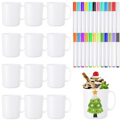 12 Pcs DIY Crafts Design Your Own Mug Painted Mug Kit Personalized Painting C…