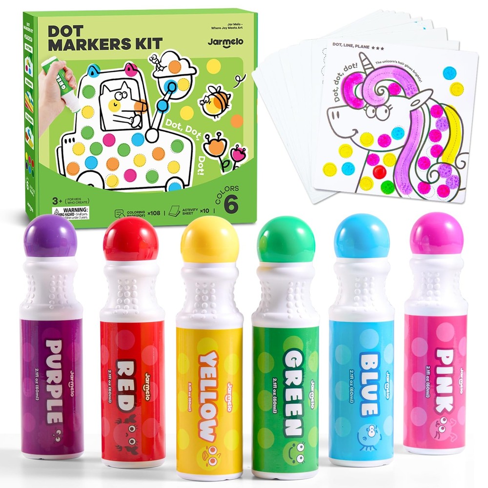 Washable Dot Markers for Toddlers, 6 Colors Dot Paints with 120 Printed PDF &…