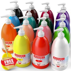 Smallbudi Washable Paint 15 Colors 33.8oz Acrylic Pump