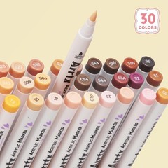 30 Vibrant Skin Color Paint Pens with Quick Drying, Perfect for Various Surfaces