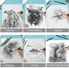 Sketching Pencil Set 8 Pack 12B–6H Drawing Art Pencils for Artists Kids & Beginn