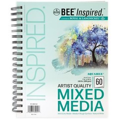 Bee Paper – Bee Inspired 9″x12″ Mixed Media Paper Pad, 60 Sheets, Side Wire,