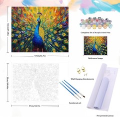 Natuyalo Peacock Paint by Numbers Kit for Adults – 16×20 inches, ART-02