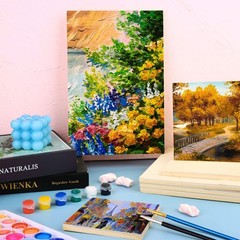 18 Pack Unfinished Wood Canvas Panels Kit Wooden Panel 11.8 x 7.9 inches, tan