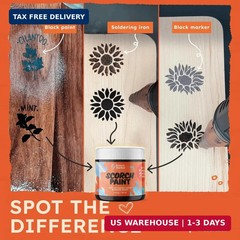 Scorch Marker SCORCH PAINT – Wood Burning Paint for Crafts, Stencils, DIY Projec