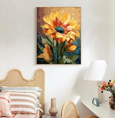 Paint by Numbers Kit for Adults, Sunflower Adult Paint by Number Kits on Canvas
