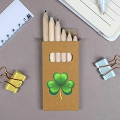 6 x ‘Single Clover’ Short 85mm Pencils / Coloured Pencil Set (PE00094236)