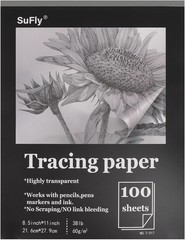 Tracing Paper 8.5×11 inch, 100 Sheets Transparent Vellum Paper for Tracing Pa…