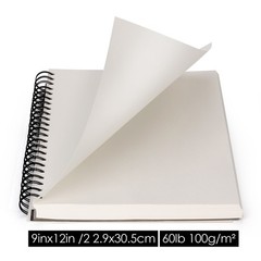 2 Pack AGPtEK Art Sketchbook Spiral Bound Pads 100 Sheets Drawing Paper 9″ x 12″