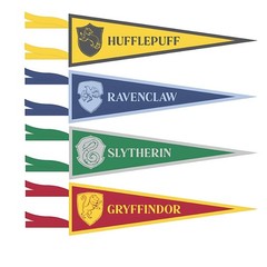 Unique 23591 Fabric Pennant Banners-Harry Potter Party-Pack of 4, Multicolour