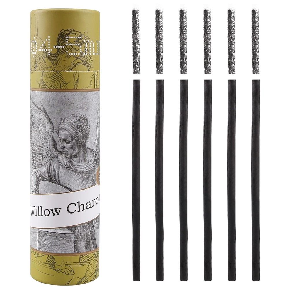 LOONENG Willow Charcoal Sticks, Natural 1 Count (Pack of 1), Black