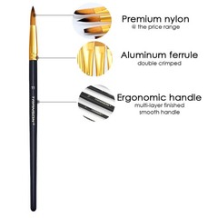 Transon Art Painting Brush Assorted Set of 12 for 12 PCS, 12 Pcs Black