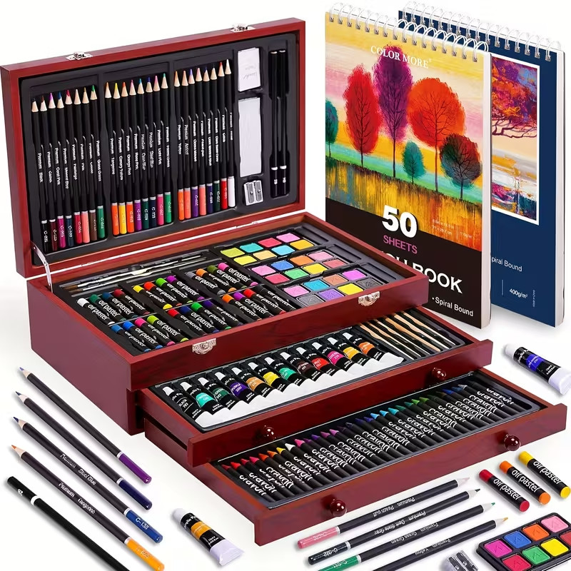 warehouse175pcs Deluxe Art Set With 2 Drawing Pads,