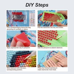 Rose Diamond Painting Kits for Adults, Shadow Cat 5D DIY Diamond Art Kits for Be