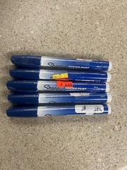Lot of 5 Sharpie Water-Based Poster Paint Marker Fine Point Blue New