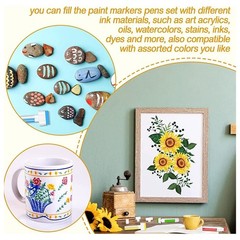 6Pcs Empty Fillable Blank Paint Pen Markers,Round Tilted-Head Paint3503