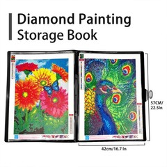 A2 Diamond Painting Storage Book Diamond Art Portfolio Book Plastic Sleeves