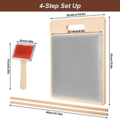 PercyEffie 4 Pcs Wool Blending Board Carding Brush Set Wools Hand Carders Inc…