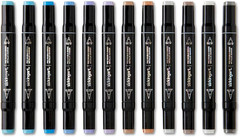 24-Piece Double-Ended Metallic Art Marker Set – Flexible Brush & Fine Tips – Wat