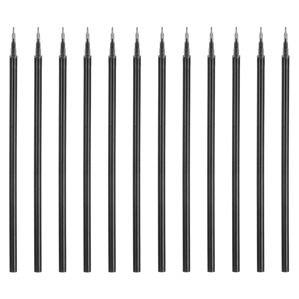 12Pack 0.5mm Gel Pen Refills for Coloring, Medium Point Pens Refills, Black