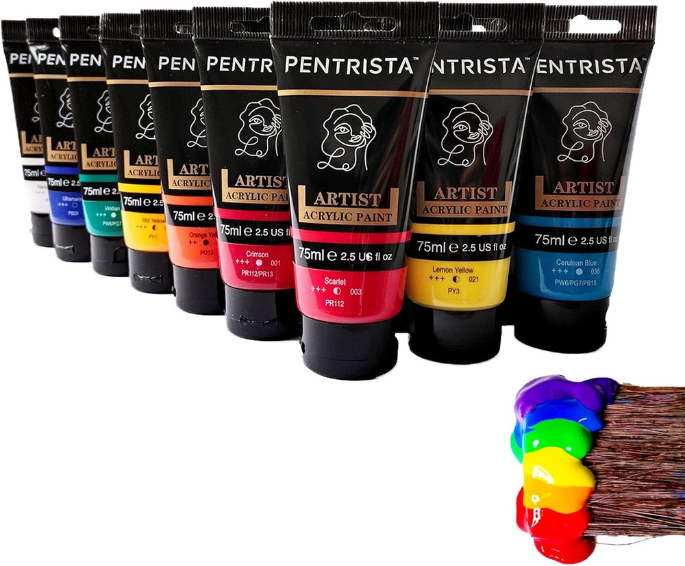 Professional Acrylic Paint Sets-20 Colors(75Ml/2.54Oz)-Heavy Body Acrylic Paint