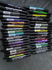 Winsor & Newton Promarker and Brushmarker lot-35 pc same picture