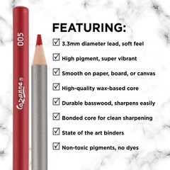 Creative Mark Premium Colored Pencils Bright Red 6 Pack – Highly-Pigmented Dr…