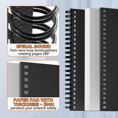 joibabe Mixed Media Sketchbook, 160 GSM 60 Sheets Spiral 5.5″ x 8.5″, white