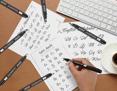 GETFOO Calligraphy Pen Set – 10 Size Hand Lettering Pens for Beginners, Black