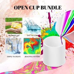 Silicone Leaky Floating Open Cups Acrylic Paint Pouring White 4 PCS