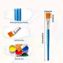 14 Pcs 1 Inch Flat Paint Brushes – Synthetic Nylon Hair Artist Brushes Bulk f…