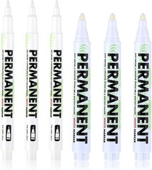 Acrylic White Paint Pens 6 Pack White Permanent Marker with Extra Fine Point