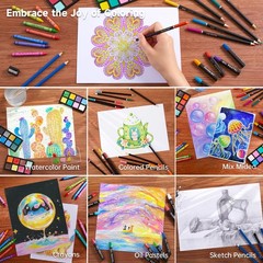 149 Piece Deluxe Art Set, Art Supplies in Wooden Case, Painting Drawing Art K…